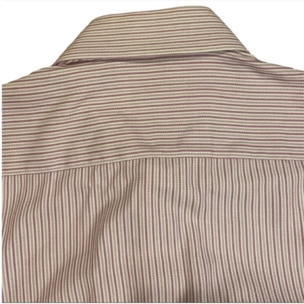 Robert Graham Button Down Pink and‎ White Stripes Paisley Flip Cuff Size 16.5